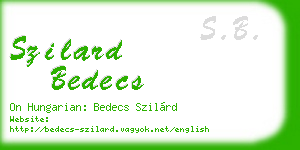 szilard bedecs business card